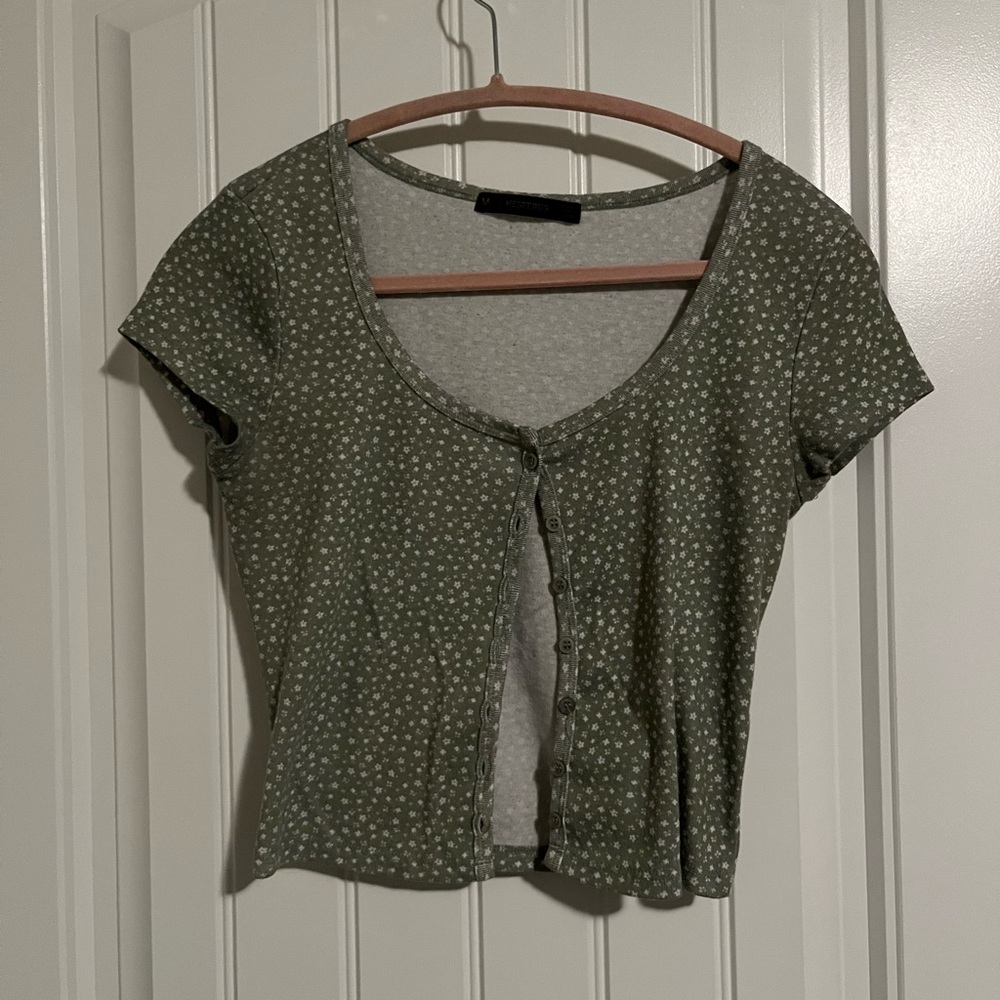 Flower coquette button up top